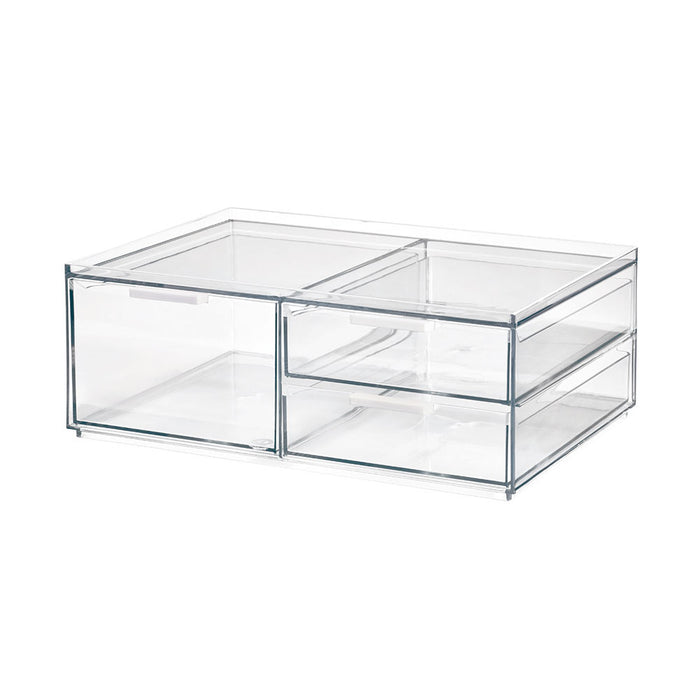 Make-up Organizer, 3 Lades, Breed, 30.5 x 20.3 x 11.4 cm, Transparant