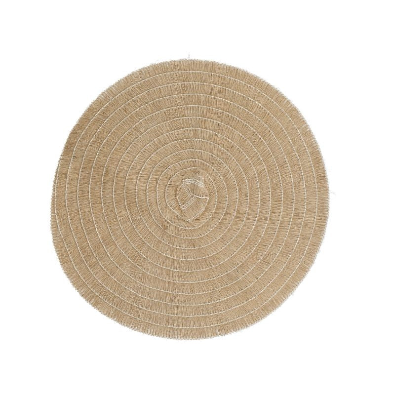 Placemats, Rond, Set van 4 Stuks, Geweven, Naturel - Creative Tops