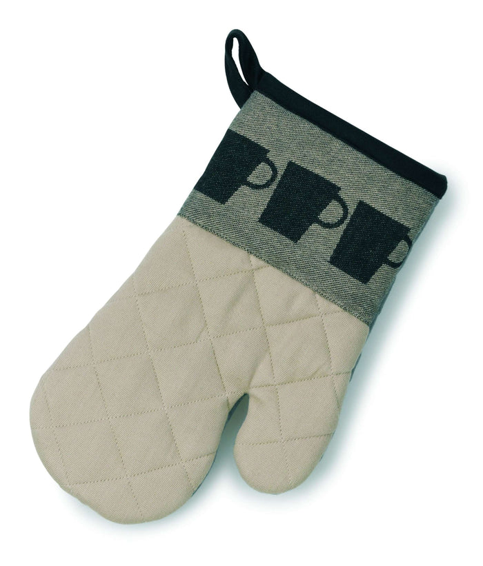 Ovenwant, Ovenhandschoen, Set van 4 Stuks, Katoen, Grijs, Groen met Ko