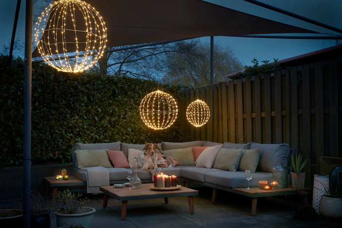 Luca Lighting Kerstverlichting Bal met Witte LED - Ø60 cm - Zilver