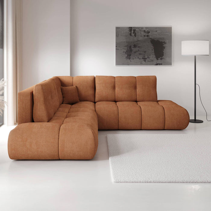 by fonQ Charme Hoekbank Links/Rechts met Slaapfunctie - Chenille - Terra