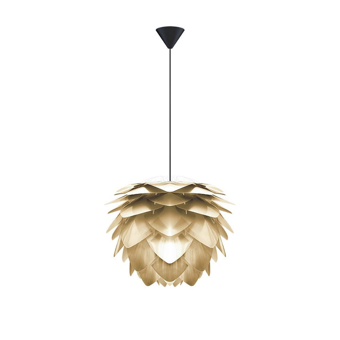 Umage Silvia Mini hanglamp brushed brass - met koordset zwart - Ø 32