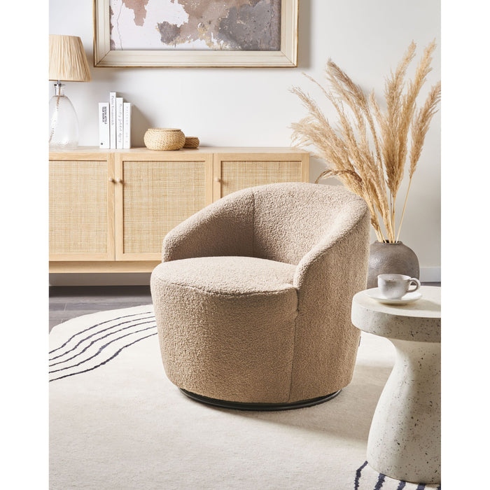 Beliani - DAVIK - Fauteuil - Taupe - Bouclé