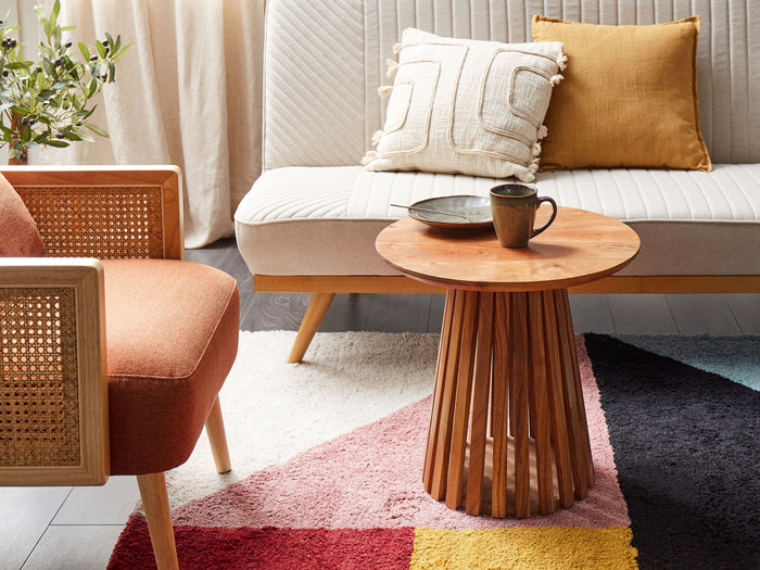 Beliani - MESILLA - Ronde salontafel - Donkerhout - Acaciahout