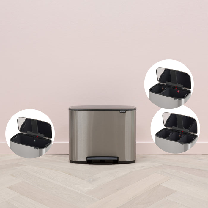 Brabantia Bo Pedaalemmer 33 Liter (3x11 Liter)