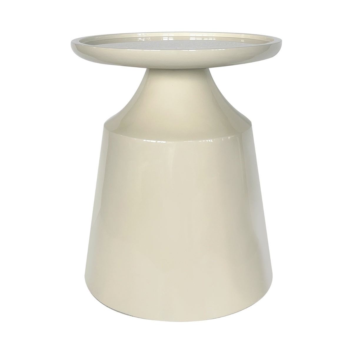 DÉJA Living - Bijzettafel Crème Glossy MDF - 40x40x50cm - Fjell