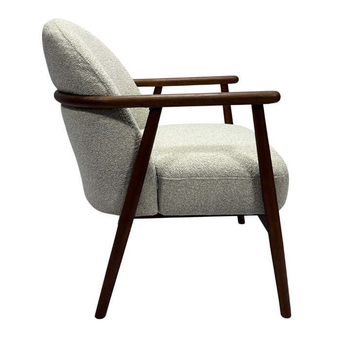 DÉJA Living - Fauteuil - Beige Stof|Walnoot - 65x72x81cm - Skövde