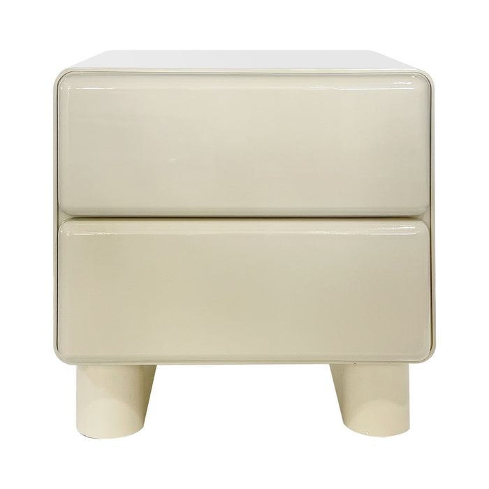 DÉJA Living - Nachtkastje Crème Glossy MDF - 57x43x57cm - Sauda