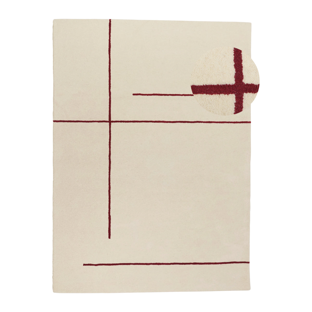 by fonQ Line Vloerkleed 170 x 240 cm - Rood