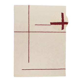 by fonQ Line Vloerkleed 200 x 300 cm - Rood