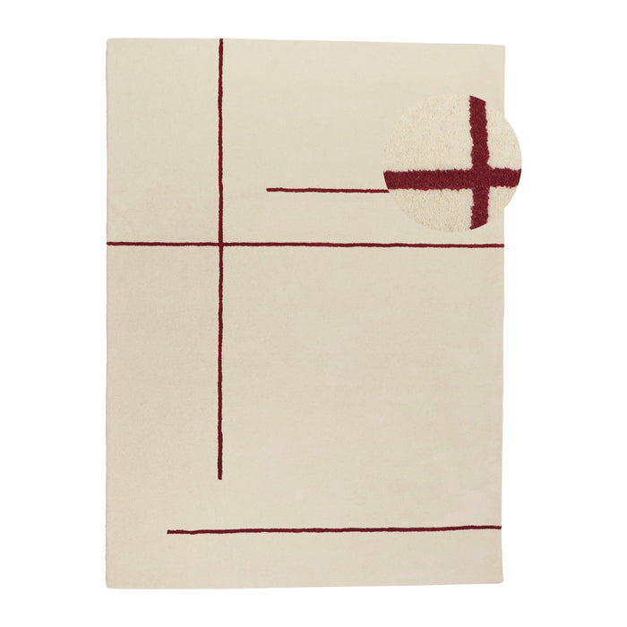 by fonQ Line Vloerkleed 200 x 300 cm - Rood