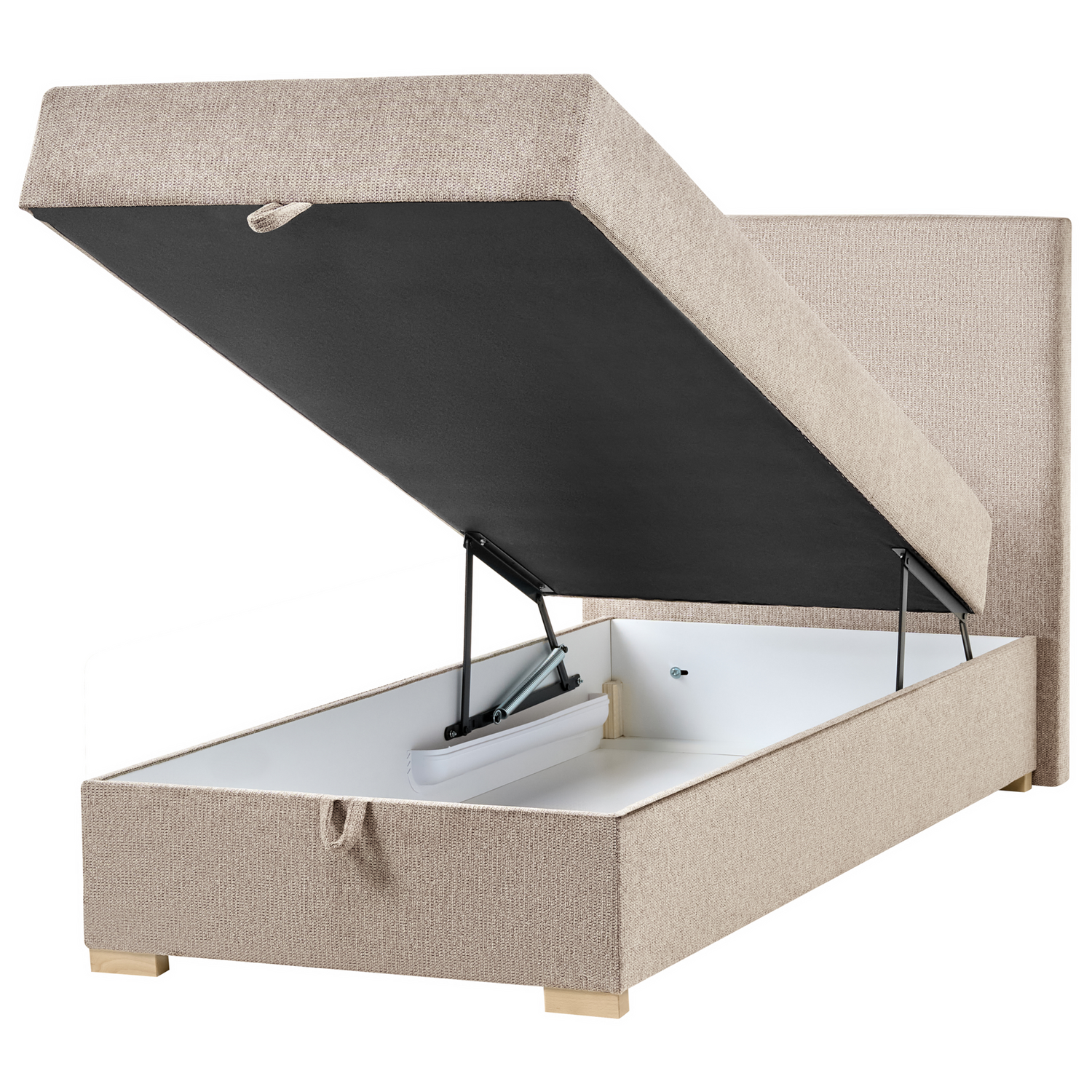 Beliani - MAJOR - Boxspring - Taupe - 90 x 200 cm - Stof