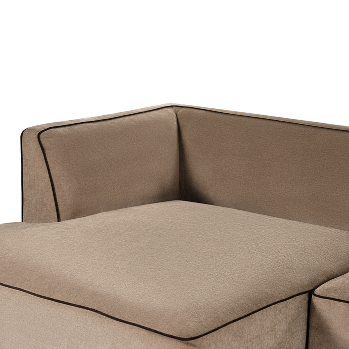 Beliani-SATER-Hoekbank 3-zits-Lichtbruin-Linkszijdig-Chenille