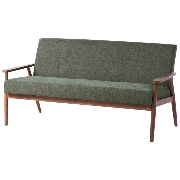 Beliani - ESRUM - Driezitsbank - Groen|Donkerbruin - Polyester