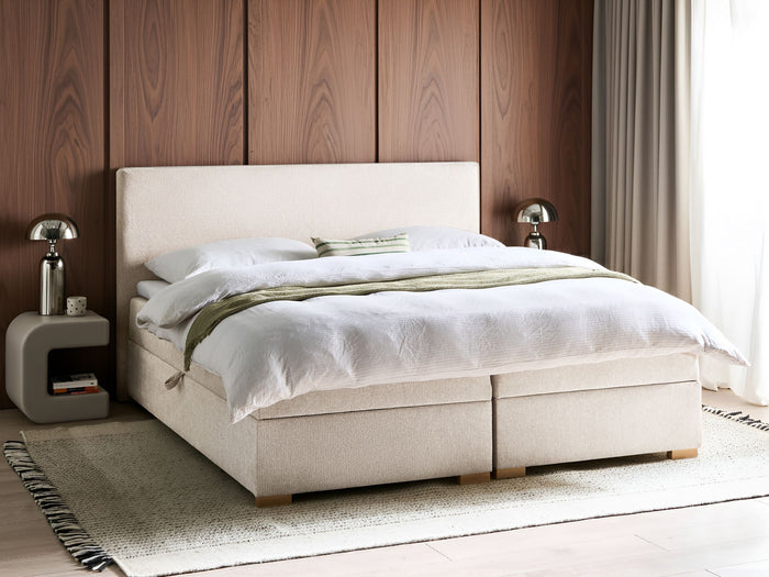 Beliani - MAJOR - Boxspring - Lichtbeige - 180 x 200 cm - Stof