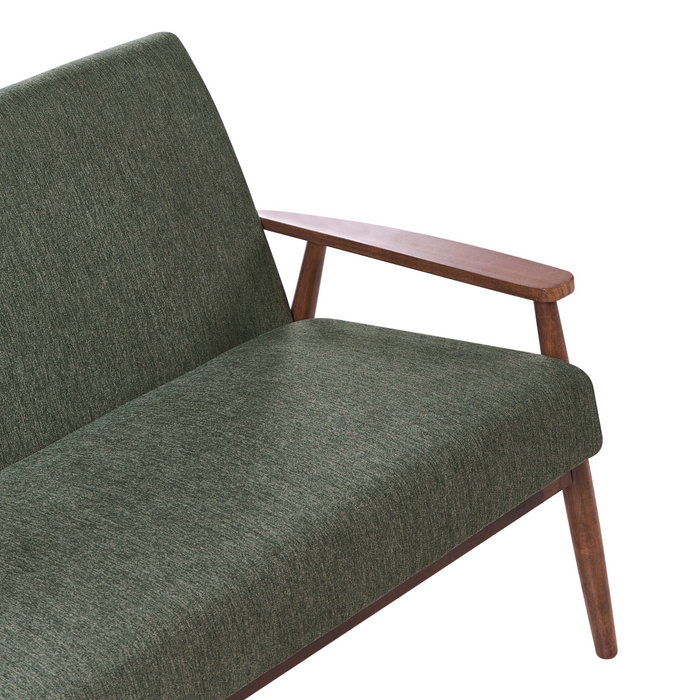 Beliani - ESRUM - Driezitsbank - Groen|Donkerbruin - Polyester