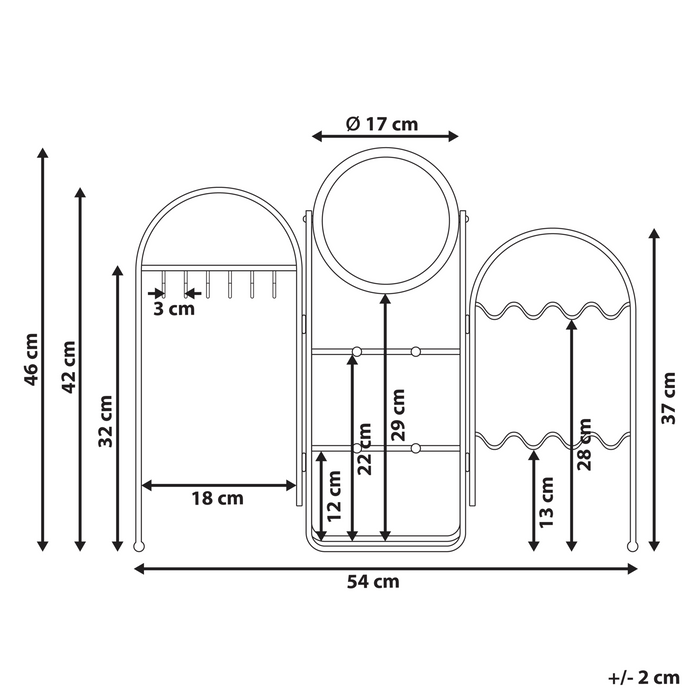 Beliani - PIROU - Juwelenstandaard - Goud - IJzer