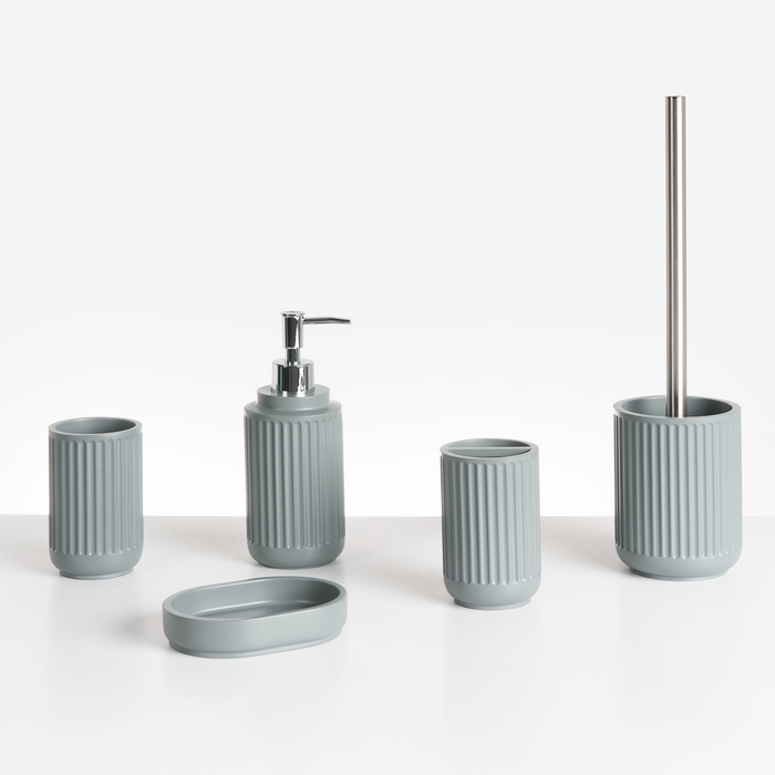 Beliani - HUARMEY - Badkameraccessoireset - Lichtgrijs - Polyresin