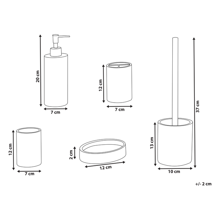Beliani - SEPAHUA - Badkameraccessoireset - Wit - Polyresin