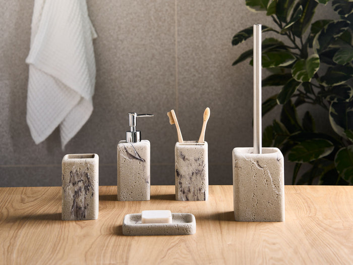 Beliani - VILCANOTA - Badkameraccessoireset - Beige - Polyresin