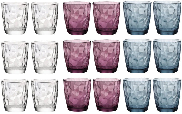 Bormioli Rocco Glazenset - Waterglazen - Tumblers - Diamond 300 ml - 18 Stuks