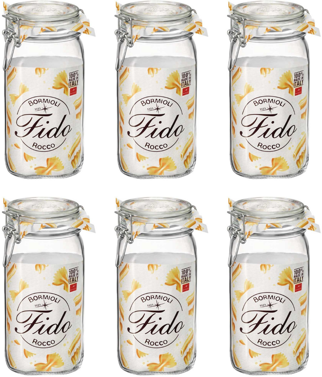 Bormioli Rocco Weckpot Fido - 10 x 10 cm | 1.5 liter - vierkant - 6 stuks