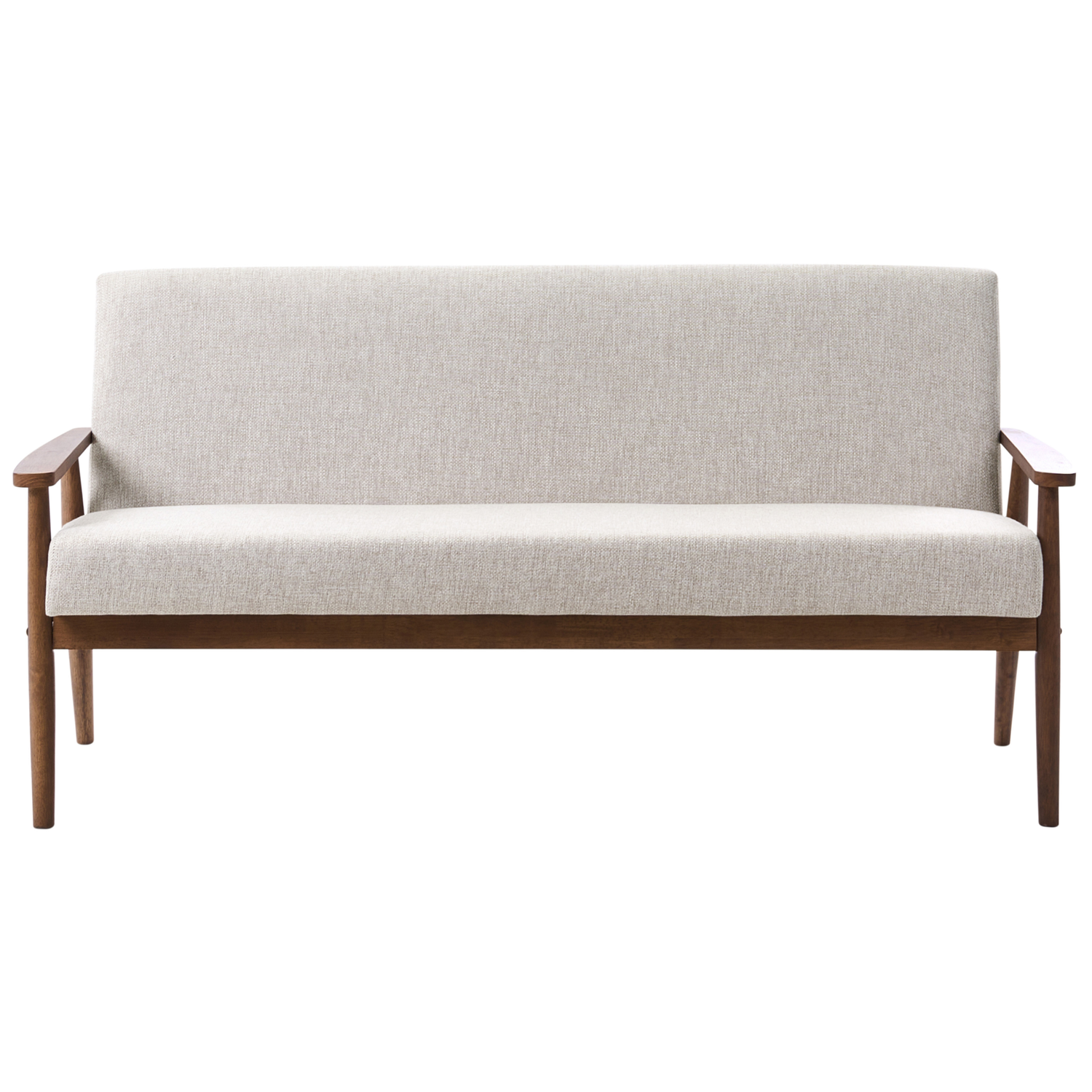 Beliani - ESRUM - Driezitsbank - Grijs|Donkerbruin - Polyester