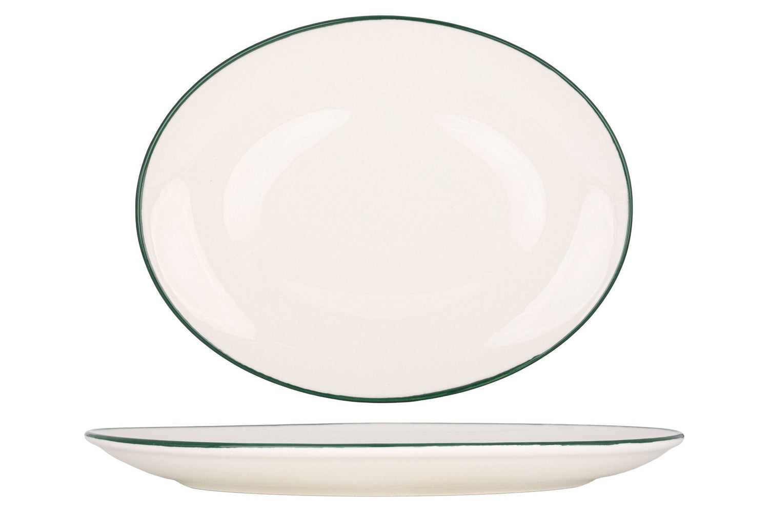 Rinart Serveerschaal - Green Edge - Porselein - 31 cm - set van 2