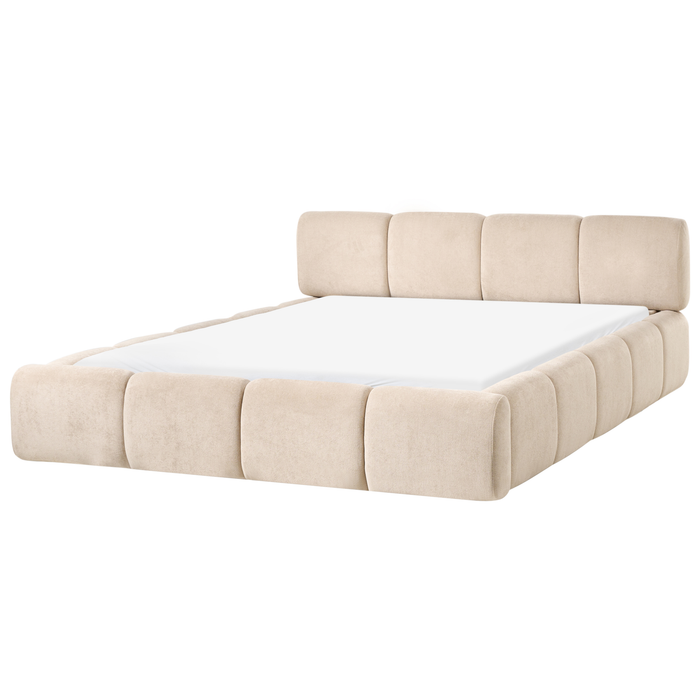 Beliani - ORVILLE - Tweepersoonsbed - Taupe - 160 x 200 cm - Polyester