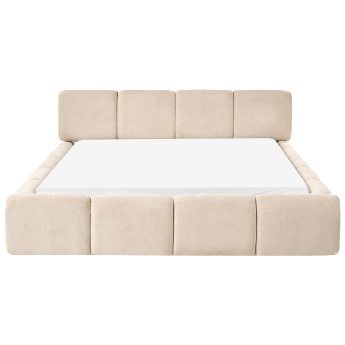 Beliani - ORVILLE - Tweepersoonsbed - Taupe - 160 x 200 cm - Polyester