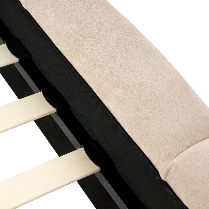 Beliani - ORVILLE - Tweepersoonsbed - Taupe - 160 x 200 cm - Polyester