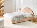 Beliani-CHADENET-Bed met opbergruimte-Perzikroze-160 x 200 cm-Bouclé