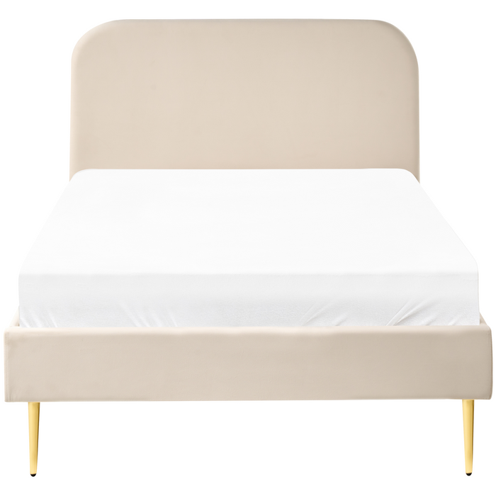 Beliani-FLAYAT-Eenpersoonsbed-Lichtbeige-120 x 200 cm-Fluweel