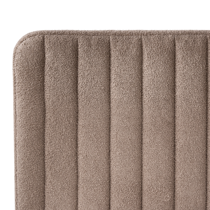 Beliani - LUNAN - Tweepersoonsbed - Taupe - 120 x 200 cm - Bouclé