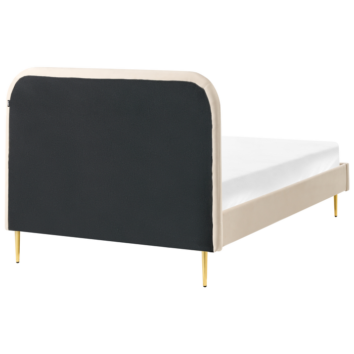 Beliani-FLAYAT-Eenpersoonsbed-Lichtbeige-120 x 200 cm-Fluweel