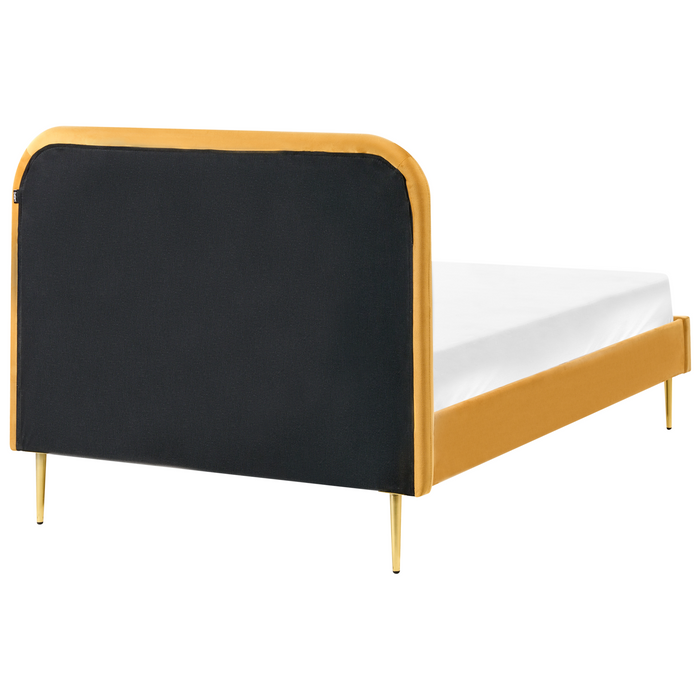 Beliani - FLAYAT - Eenpersoonsbed - Geel - 120 x 200 cm - Fluweel