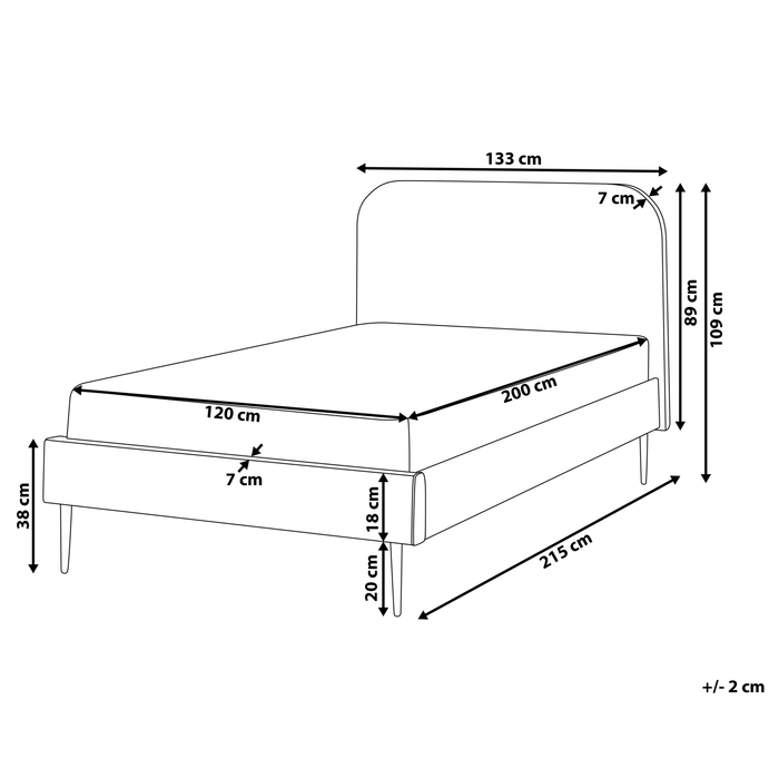 Beliani - FLAYAT - Eenpersoonsbed - Geel - 120 x 200 cm - Fluweel