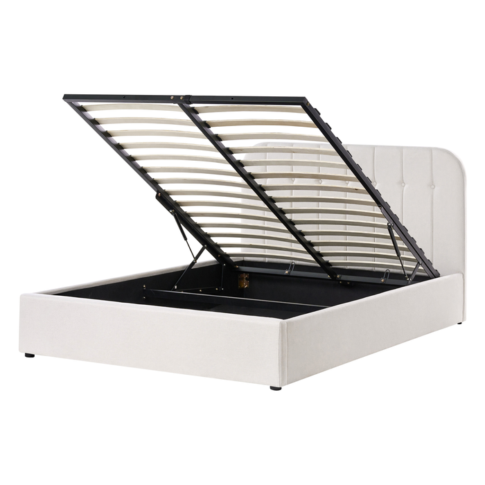 Beliani-CHALLANS-Bed met opbergruimte-Off-white-140 x 200 cm-Stof