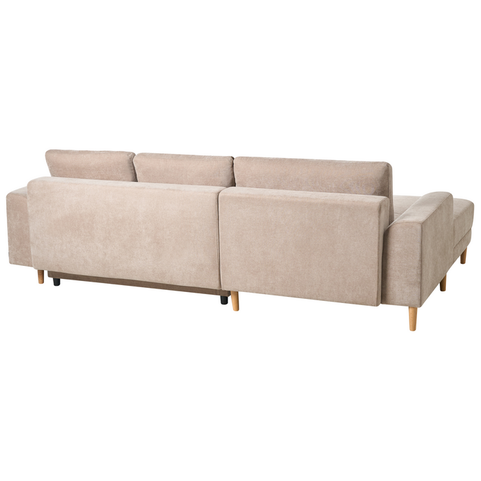 Beliani-NUBORG-Hoekslaapbank 3-zits-Lichtbruin-Rechtszijdig-Chenille