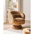 Beliani - LIEKSA - Draaifauteuil - Goudbruin - Chenille