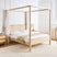 Beliani-HAUTERIVES-Hemelbed-Lichtbruin-160 x 200 cm-Rubberhout