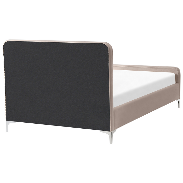 Beliani - LUNAN - Bed - Taupe - 120 x 200 cm - Fluweel