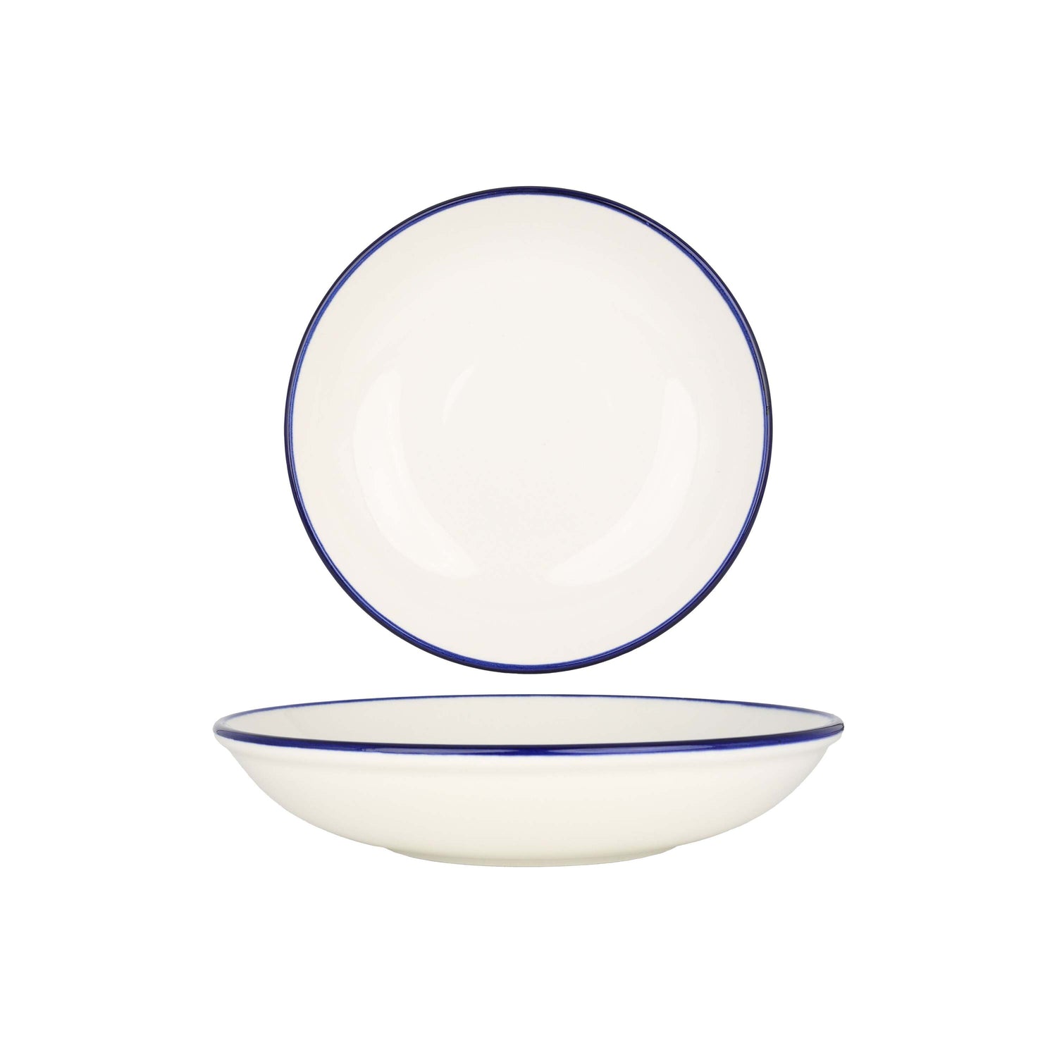 Rinart Diep bord - Blue Edge - Porselein - 20 cm (650cc) - set van 6