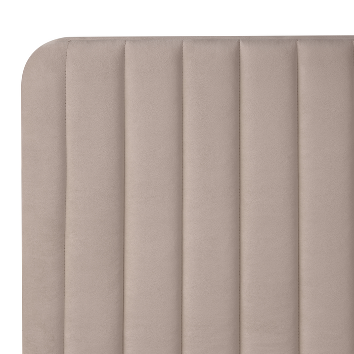 Beliani - LUNAN - Bed - Taupe - 120 x 200 cm - Fluweel