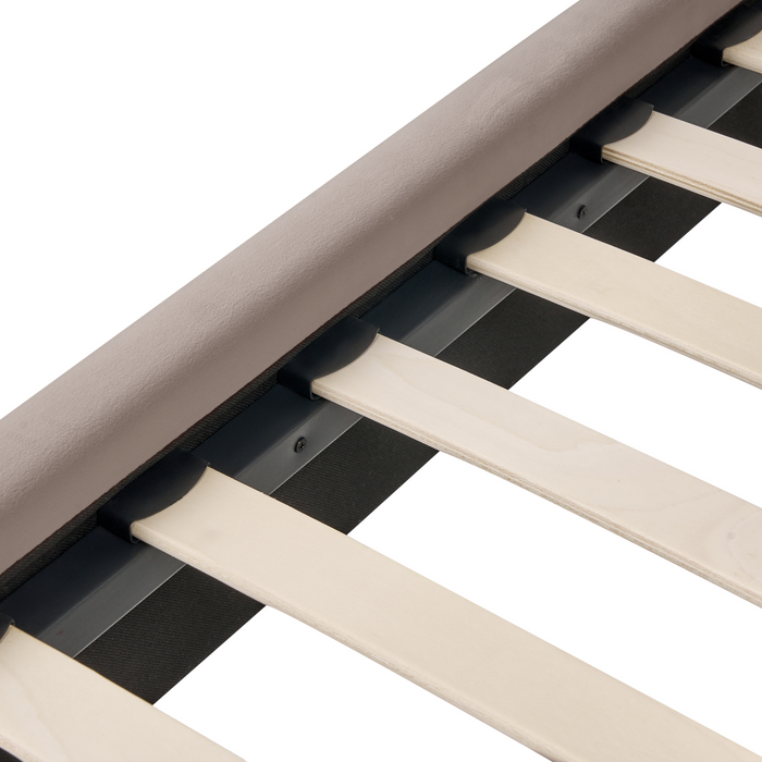 Beliani - LUNAN - Bed - Taupe - 120 x 200 cm - Fluweel