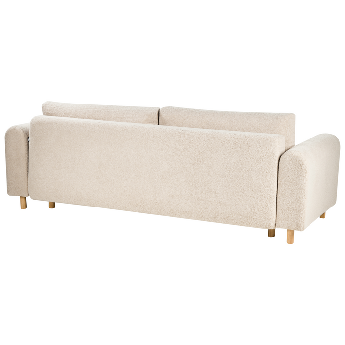 Beliani - KVAM - Slaapbank 3-zits opbergruimte - Beige - Bouclé