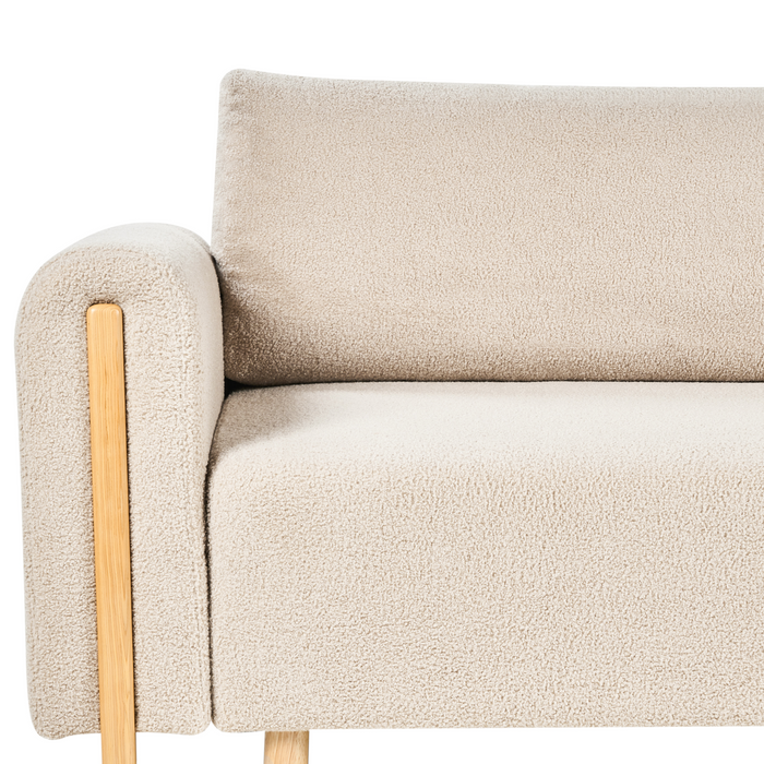 Beliani - KVAM - Slaapbank 3-zits opbergruimte - Beige - Bouclé