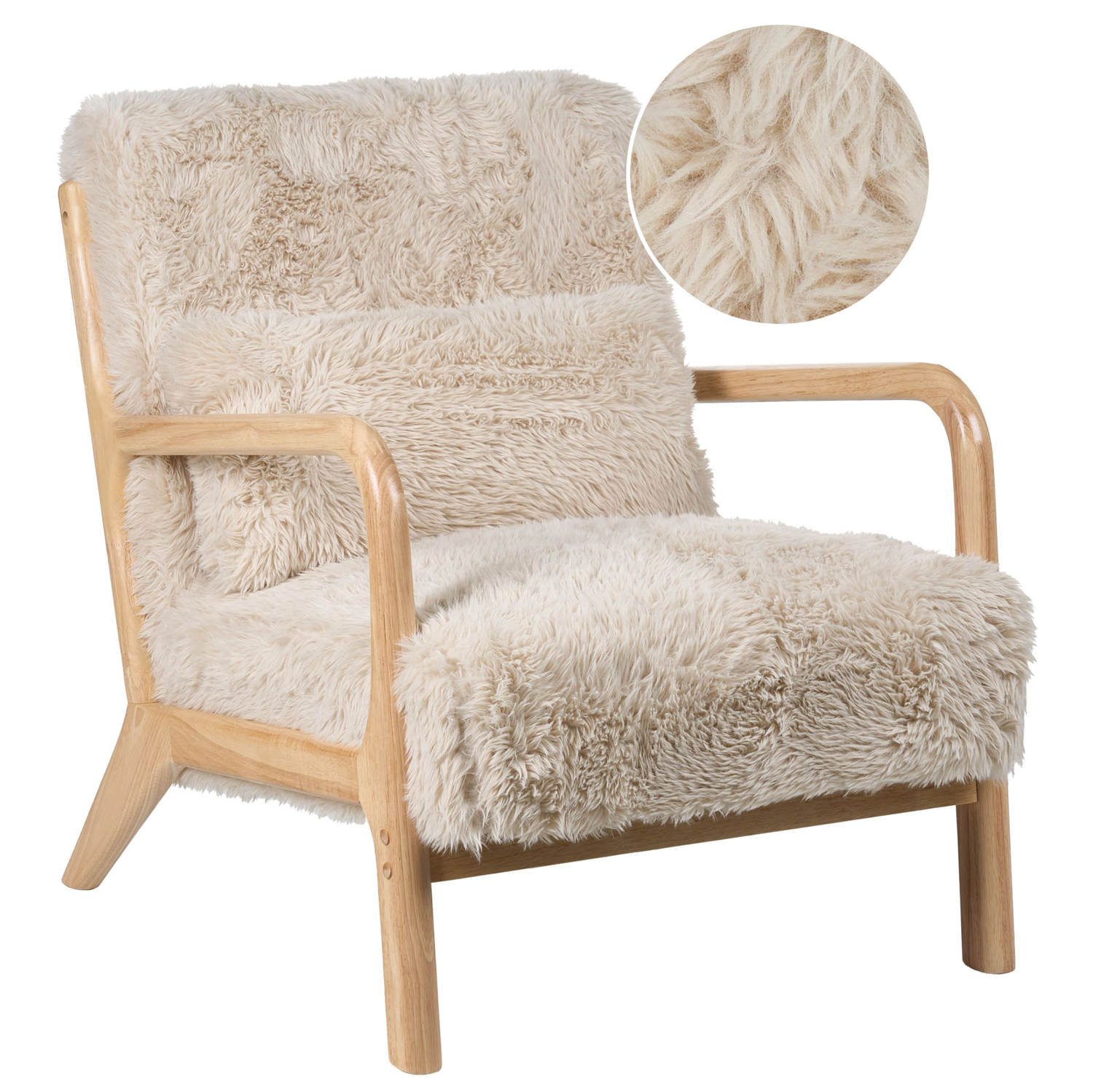 Beliani - SKOVDE - Fauteuil - Lichtbeige - Kunstbont