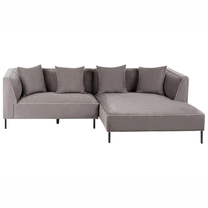 Beliani - SATER - Hoekbank 3-zits - Taupe - Linkszijdig - Chenille