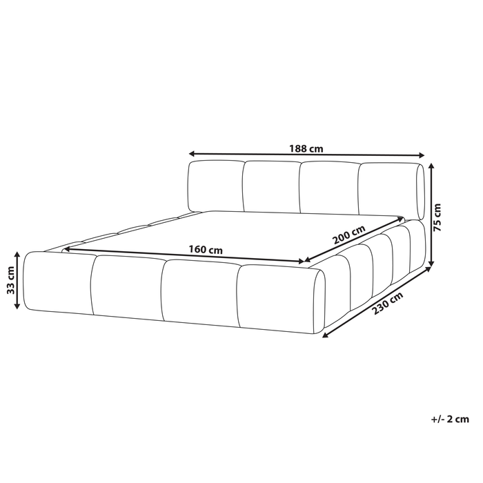 Beliani-ORVILLE-Tweepersoonsbed-Gebroken wit-160 x 200 cm-Polyester